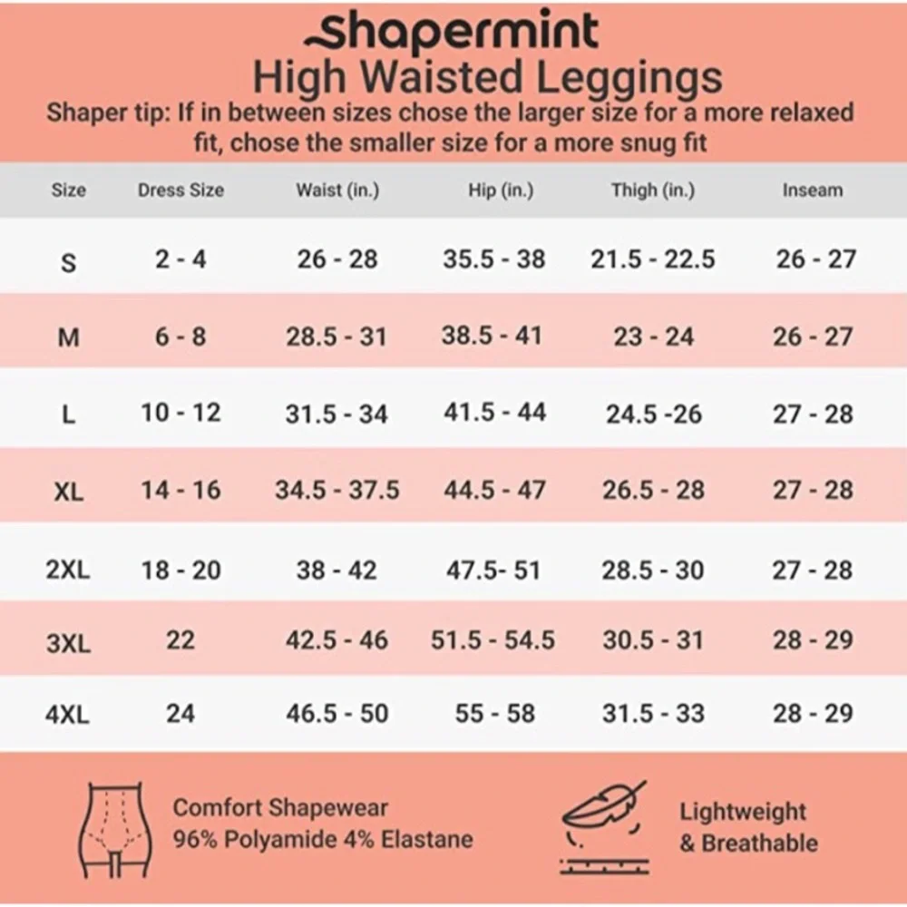 Shapermint Empetua Black High Waisted Shaping Leggings NWT!
